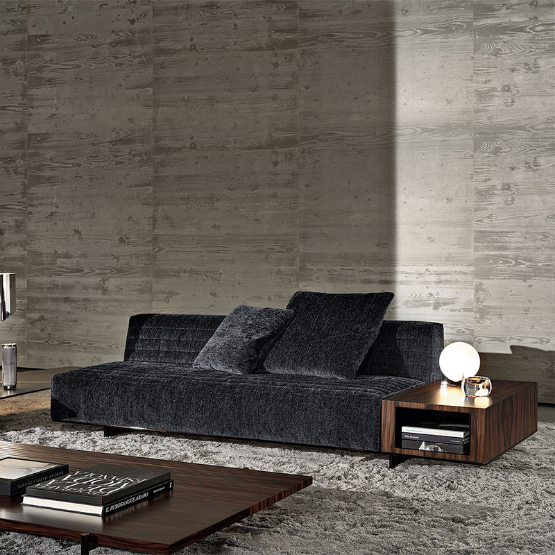 Ιταλικά Minotti Modern Black Cotton και Linen Sofa Fabric Sectional Set Furniture